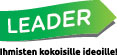 Leader logo vihreällä pohjalla valkoinen teksti Leader